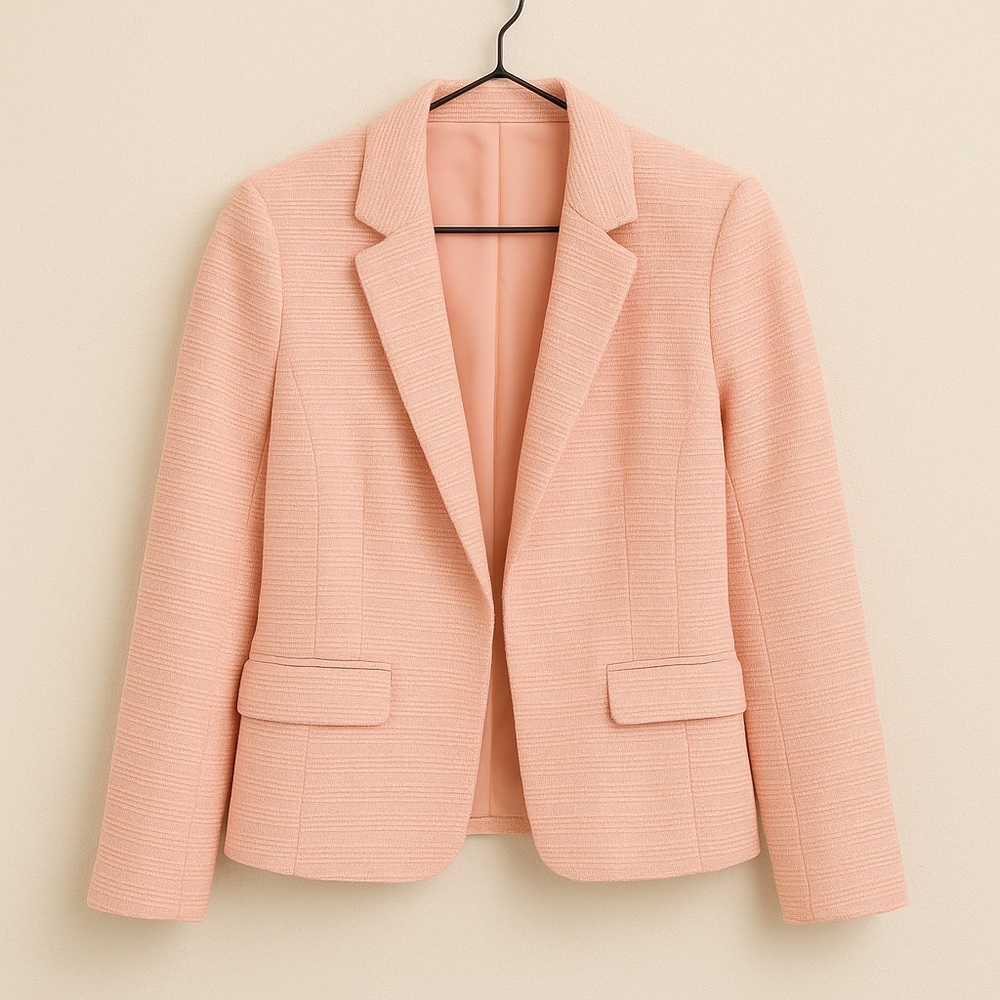 Calvin Klein Pink Tweed Tailored Blazer